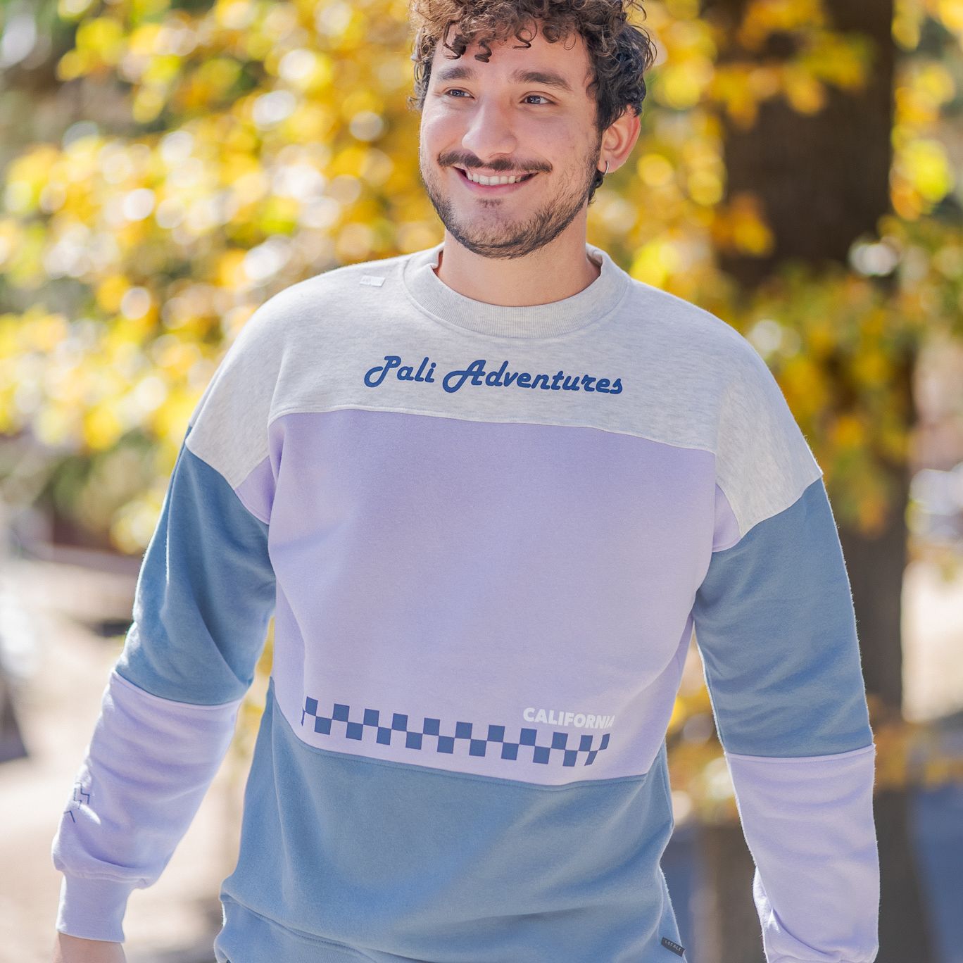 Checkered Colorblock Sweatshirt