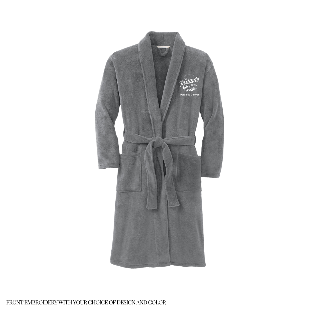 Embroidered Micro Fleece Robe