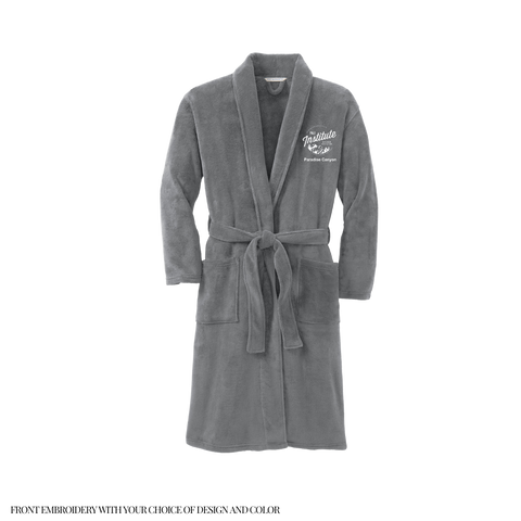 Embroidered Micro Fleece Robe